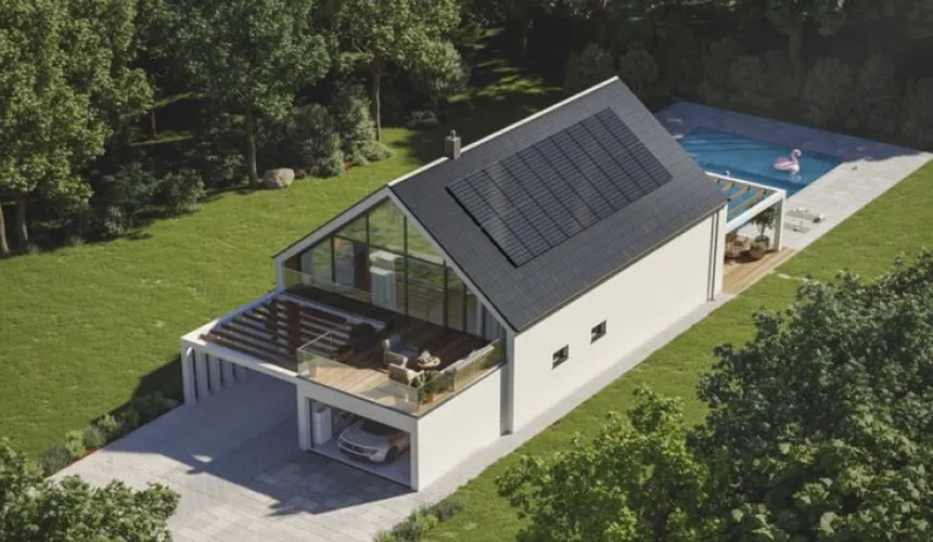 Person selecting solar panels